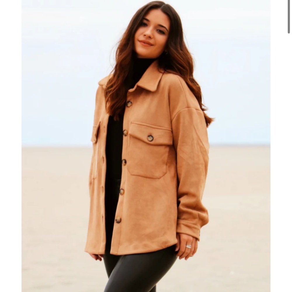 Rylee Camel Shacket - Picture 2 of 4